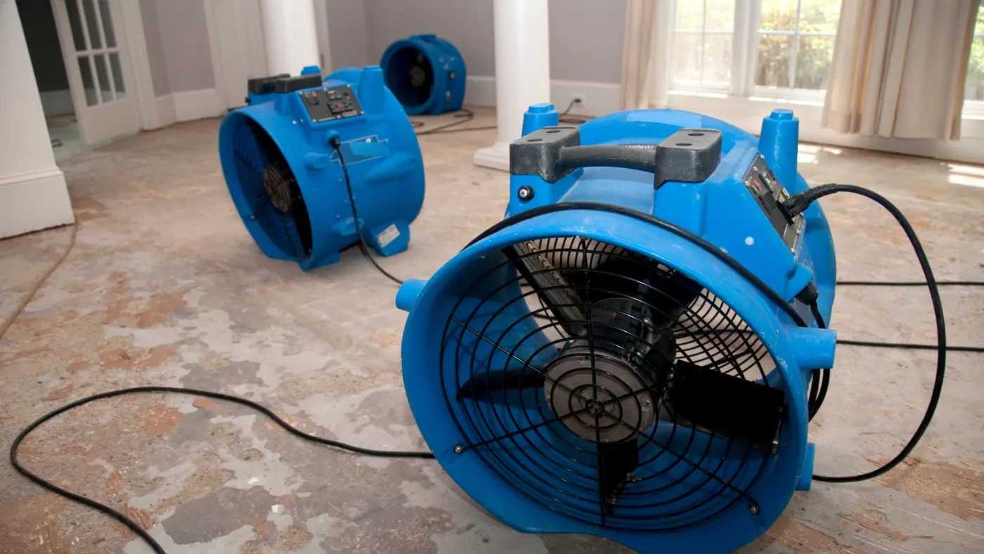 Flooded basement cleanup in Jamestown, Hamilton County
